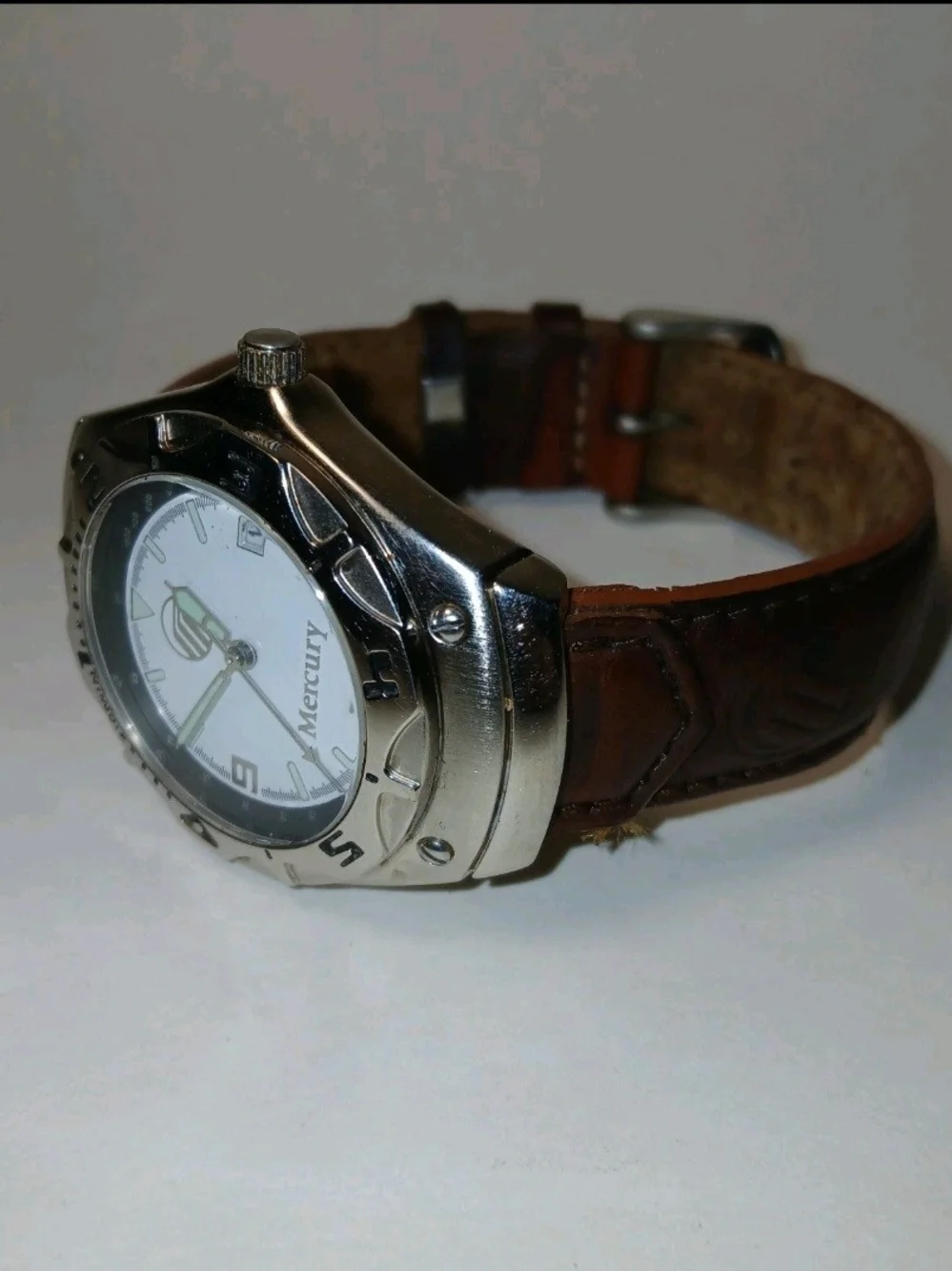 ​Vintage Ford Motor Co Mercury Wristwatch Official Licensed Leather Strap Watch